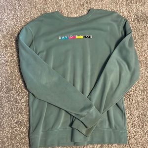 David Dobrik crew neck, size M. Only worn once, color teal